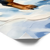 Poster Charmant chiot teckel écharpe d'hiver confortable (Coin)