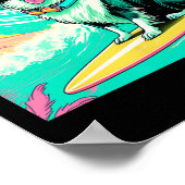 Poster Charmant graphique de Border Collie surfant sur le (Coin)