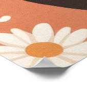 Poster Charmant Kitty doux aux fleurs (Coin)