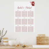 Poster Charmant Mariage à fleurs bordeaux et blanc (Cuisine)