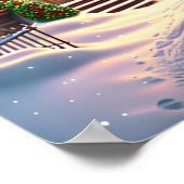 Poster Charmant village de Noël enneigé (Coin)