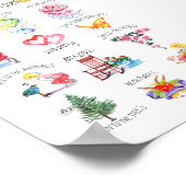 Poster Charmante Illustration Des Choses À Faire Chaque J (Coin)