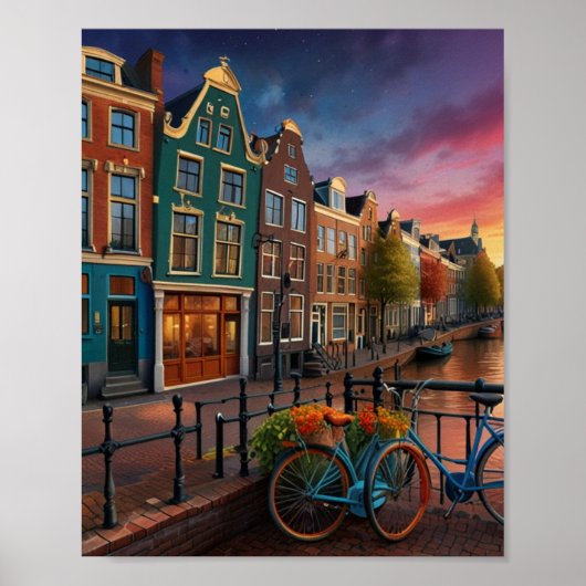 Poster Charmante ville d'Amsterdam (Devant)