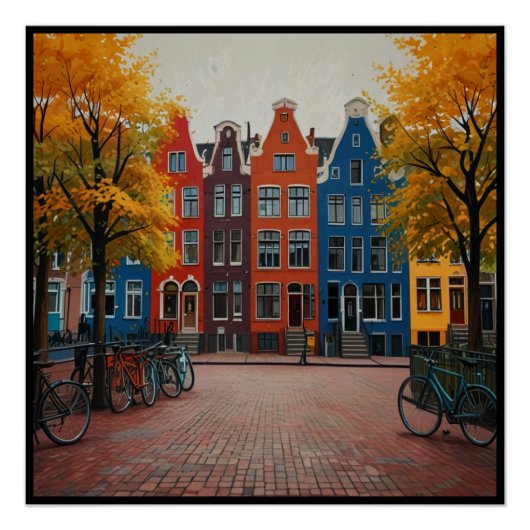 Poster Charmante ville d'Amsterdam (Devant)