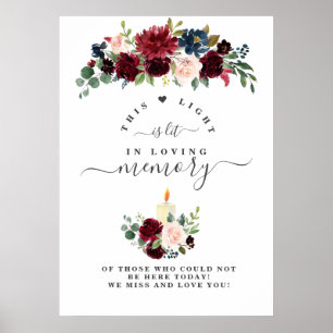 Poster Charme Bourgogne Fleurs Rouges En Symbole Mémoire