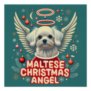 Poster Charme de Noël maltais Ange de Noël