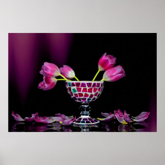 Poster Charme des tulipes roses (Devant)