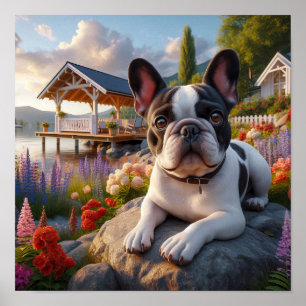 Poster Charme du chien des taureaux français dans une cam