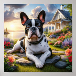Poster Charme du chien des taureaux français dans une cam