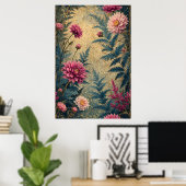 Poster Charme Floral Vintage (Bureau à domicile)