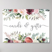 Poster Charme rustique Bourgogne Blush rose Mariage Flora (Devant)