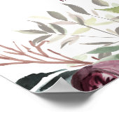 Poster Charme rustique Bourgogne Blush rose Mariage Flora (Coin)