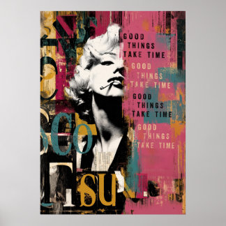 Poster Charme Vintage Pop Art Collage | Les bonnes choses