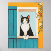 Poster Charming Chat in Window (Devant)