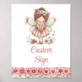 Poster Charming Fairy Girl Blush Floral Birthday Custom   (Devant)