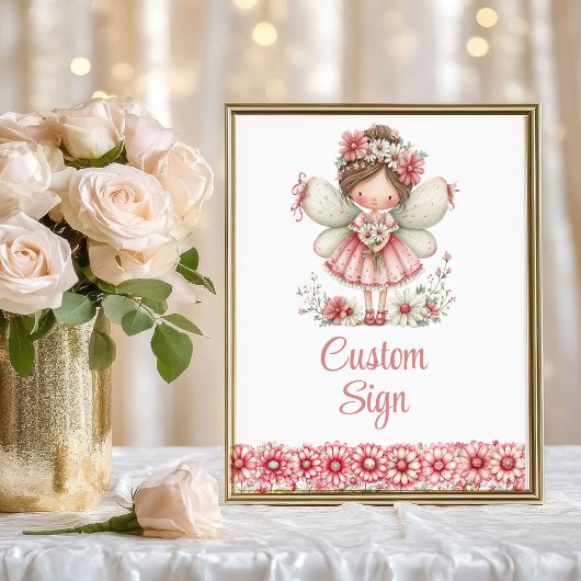 Poster Charming Fairy Girl Blush Floral Birthday Custom  
