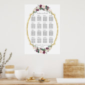 Poster Charming Gold Burgundy Blush Floral Graphique de s (Cuisine)