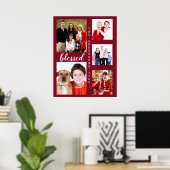 Poster Charming Holiday Famille Photo Collage Monogramme (Bureau à domicile)