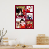 Poster Charming Holiday Famille Photo Collage Monogramme (Cuisine)