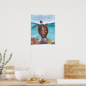 Poster Charming Inspiration Aquarelle Tortue de mer (Cuisine)