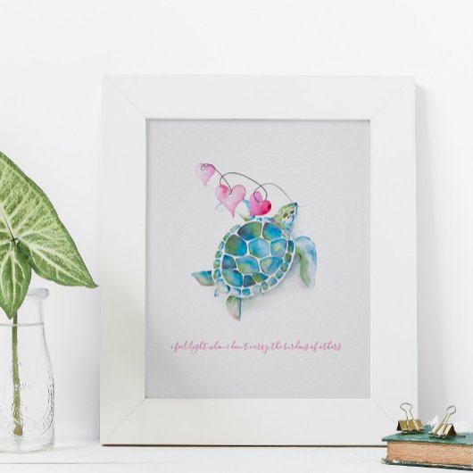 Poster Charming Inspiration Aquarelle Tortue de mer