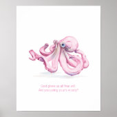 Poster Charming Inspiration de l'aquarelle Octopus (Devant)