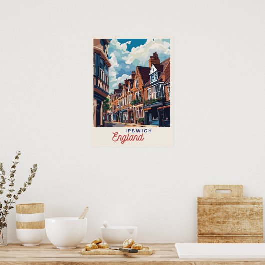 Poster Charming Ipswich Angleterre (Cuisine)