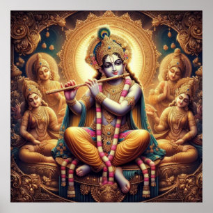 Poster Charming Lumineux Détaillé Murlimanohar Sri Krishn