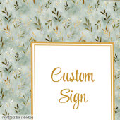 Poster Charming Sage Green Gold Feuille Mariage personnal