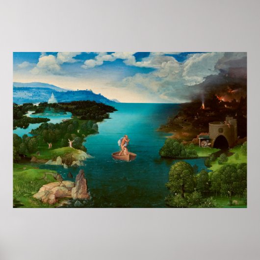 Poster Charon Traversant la rivière Styx par Joachim Pati (Devant)