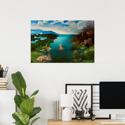 Poster Charon Traversant la rivière Styx par Joachim Pati (Bureau à domicile)