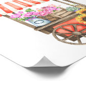 Poster Charrette de fleurs pour la douche de la mariée - (Coin)
