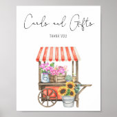 Poster Charrette de fleurs pour la douche de la mariée - (Devant)