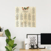 Poster Chart de mariage aux oiseaux d'amour rouge sarcell (Bureau à domicile)