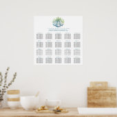 Poster Chart de placement de mariage avec 20 tables cloch (Cuisine)