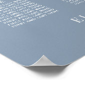 Poster Chart de placement de mariage chic poussiéreux ble (Coin)