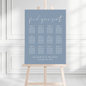 Poster Chart de placement de mariage chic poussiéreux ble