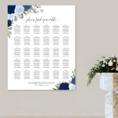 Poster Chart de placement de mariage élégant avec des ros