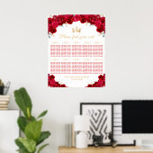 Poster Chart de placement de table Princesse Rouge Quince (Bureau à domicile)