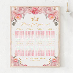 Poster Chart de placement des 8 tables pour la Quinceañer
