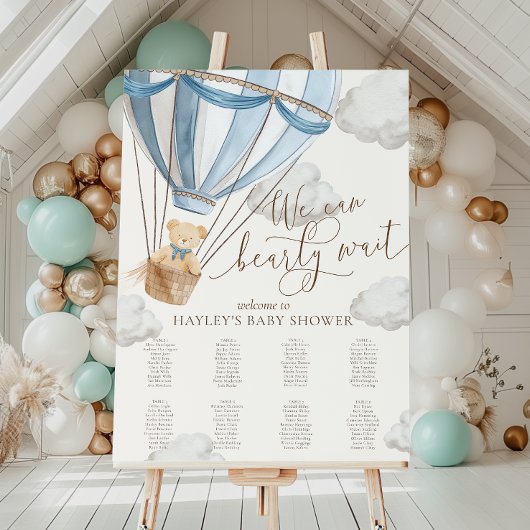 Poster Chart de placement pour Baby Shower 'Nous pouvons