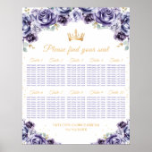 Poster Chart de sièges de table de Quinceañera de la Prin (Devant)