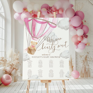 Poster Chart de Sièges pour Baby Shower Rose "On Peut à P