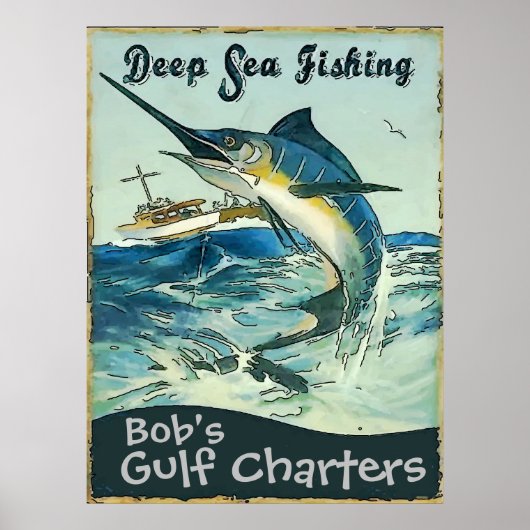 Poster Chartes de pêche en mer profonde, modifier le text (Devant)