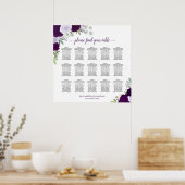Poster Chartre de placement de mariage chic avec 15 table (Cuisine)