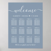 Poster Chartre de placement de mariage chic poussiéreux b (Devant)
