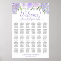 Chartre de placement de mariage floral lavande pou