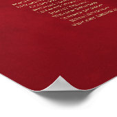Poster Chartre de placement de mariage pour table rouge 2 (Coin)
