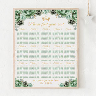 Poster Chartre de placement pour 15 tables de la Princess