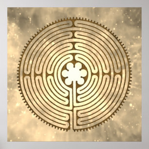Poster Chartres Labyrinthe - Symbole spirituel Antique 1